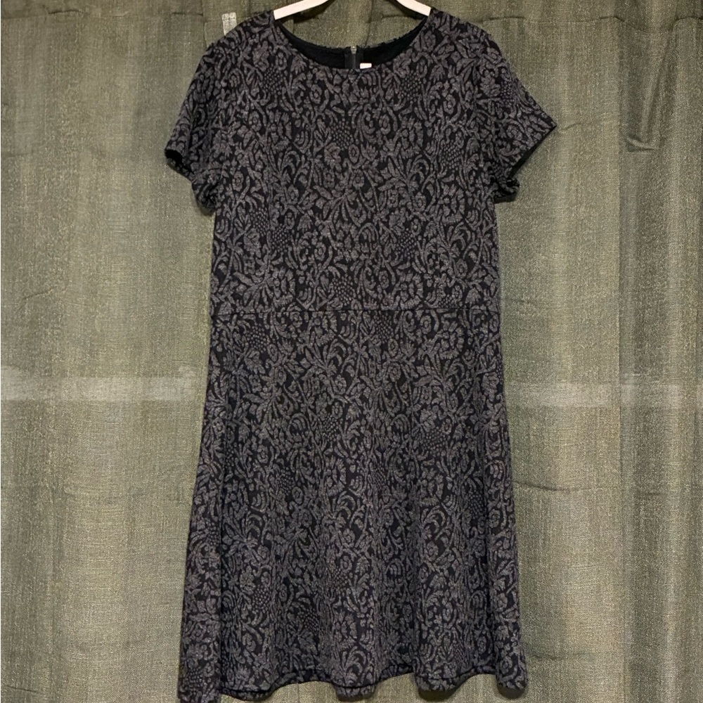 LOFT Black Patterned Dress